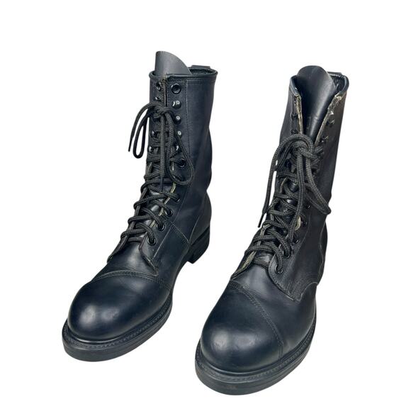 Vintage Biltrite Men’s Black Leather Steel Toe Combat Boot Size US 9.5 R - Picture 6 of 11